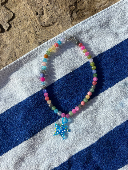 Necklace seastar blue