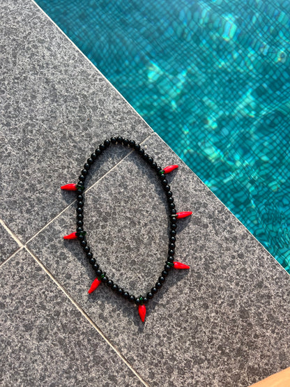 Chili Necklace Black