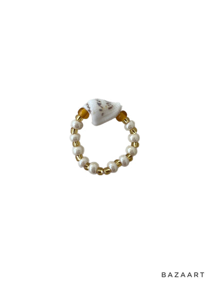 Holly Seashell Ring Yellow