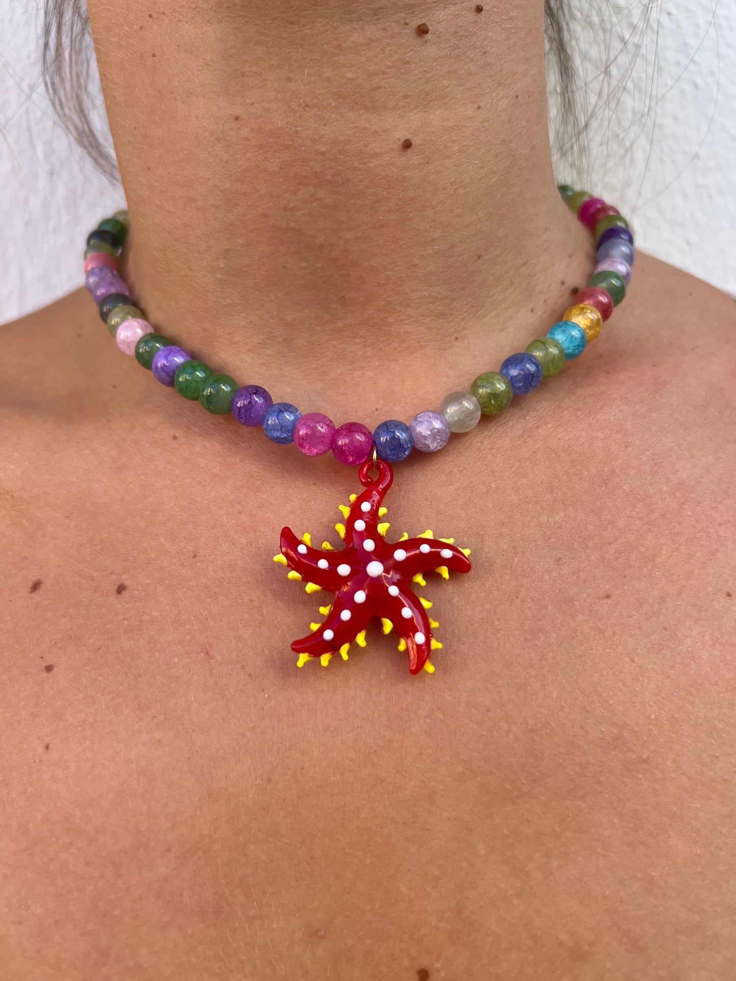 Necklace Star Fish Red multicolor