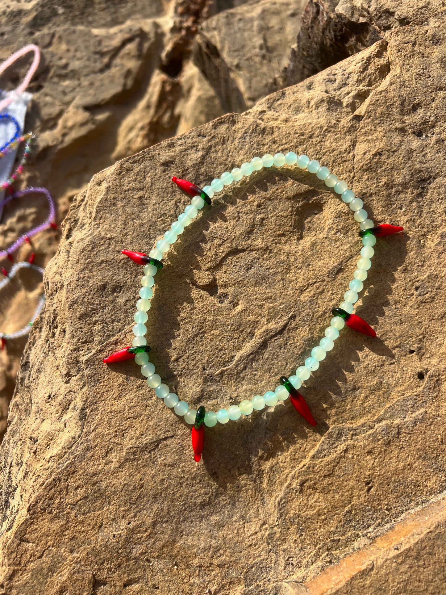 Necklace Chili blu/green