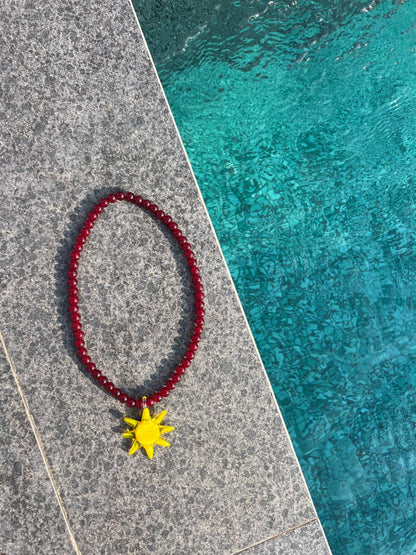 Sun burgundy Necklace