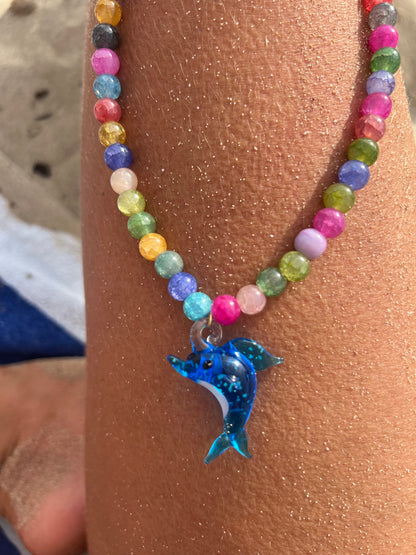 Necklace Dolphin multicolor