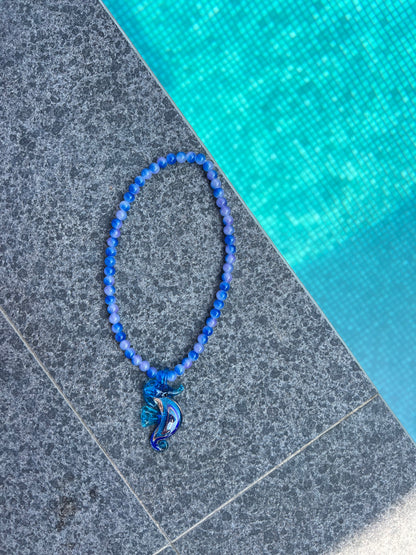 Blue/Lilac Seahorse Necklace