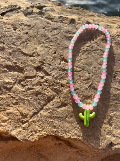 Pastel Color Cactus Necklace