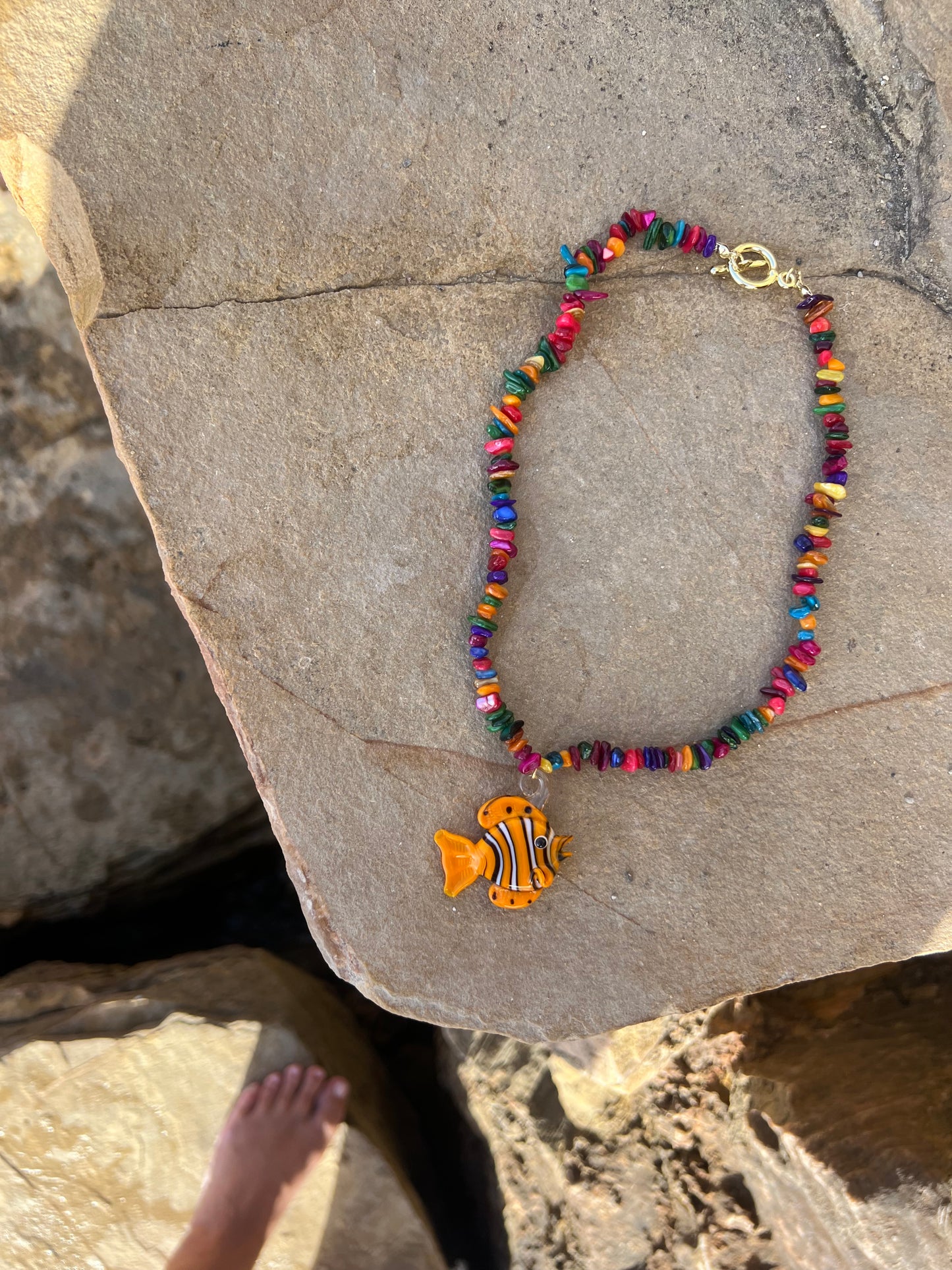 Necklace Multicolor Orange Fish