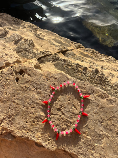 Necklace Chili Watermelon and Transparent