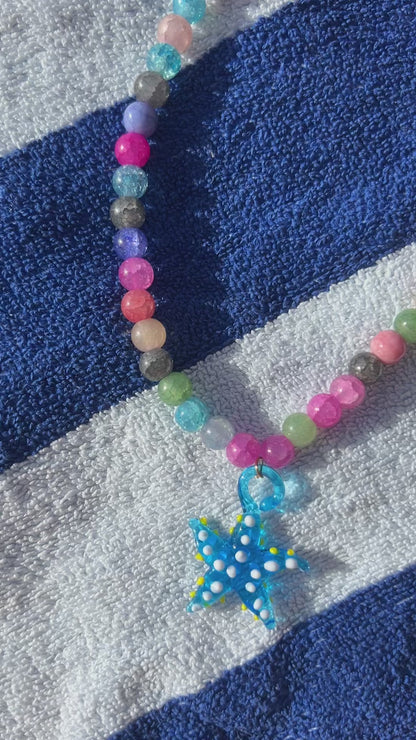 Necklace seastar blue