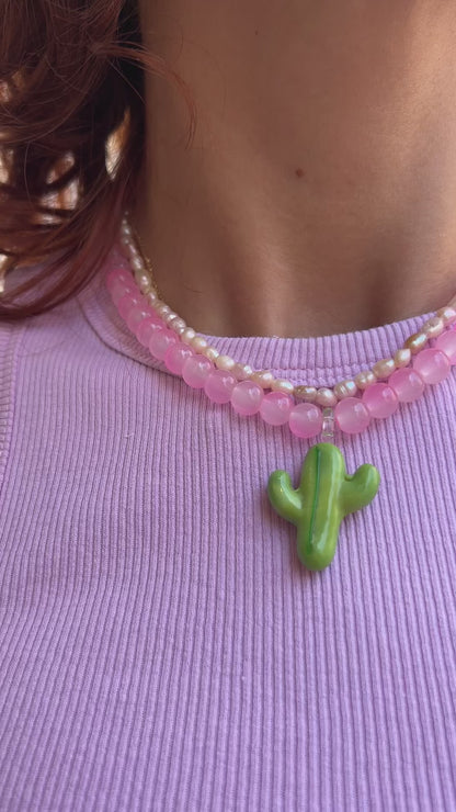 Necklace Cactus Pink