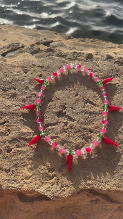 Necklace Chili Watermelon and Transparent